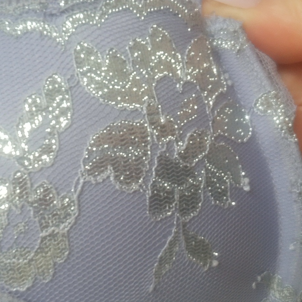 Victoria's Secret Lavender and Silver Lace Pudh Up Bra 34C